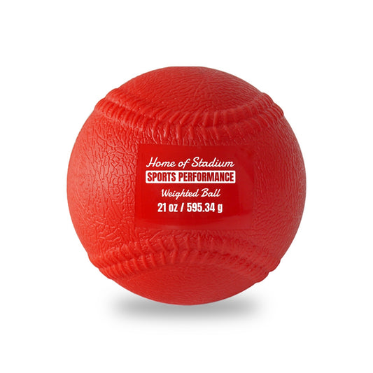 Soft Shell Weighted Ball With Seams - Baseball & Softball Velocity, Arm Strength, Command and Mechanic Training - 21 oz. / 595.34 g